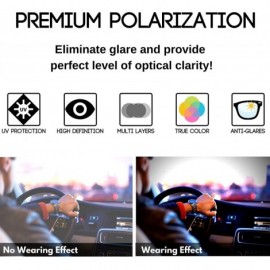 Square Rectangular Polarized Sunglasses Lightweight Protection - Black Frame - Polarized Blue-white Mirrored Lens - CW192RQOH...