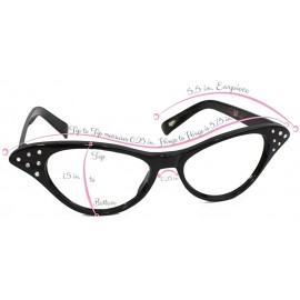 Cat Eye Womens Cat Eye Rhinestone Glasses - Red - CT119K8CBJX $8.80