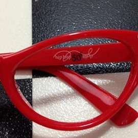 Cat Eye Womens Cat Eye Rhinestone Glasses - Red - CT119K8CBJX $8.80