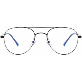 Aviator Blue Light Blocking Glasses Aviator Computer Game eyeglasses - Black - C218AD5E2XY $39.12