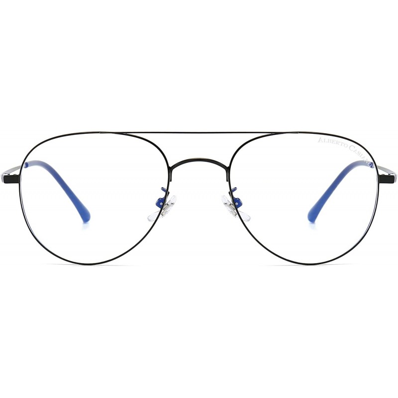 Aviator Blue Light Blocking Glasses Aviator Computer Game eyeglasses - Black - C218AD5E2XY $39.12