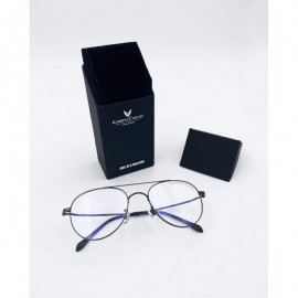 Aviator Blue Light Blocking Glasses Aviator Computer Game eyeglasses - Black - C218AD5E2XY $39.12