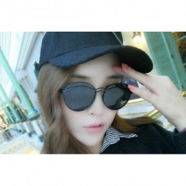 Oversized Classic style Round Sunglasses for Men or Women Plate Resin UV 400 Protection Sunglasses - Gray - CU18T2TDK52 $17.09