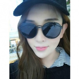 Oversized Classic style Round Sunglasses for Men or Women Plate Resin UV 400 Protection Sunglasses - Gray - CU18T2TDK52 $17.09