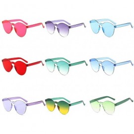 Round Unisex Fashion Candy Colors Round Outdoor Sunglasses Sunglasses - Rose Red - CV199S7U946 $18.66