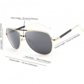 Aviator Aviator Sunglasses - Polarized Sunglasses- Sunglasses - UV 400 - Gold - CX18349R6GW $36.51