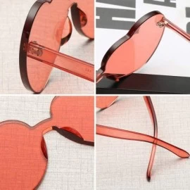 Rimless Heart Shaped Sunglasses + 1 Glasses Cloth Rimless Transparent Colored Glasses PC Frame Resin Lens - J - C5190E75C9A $...