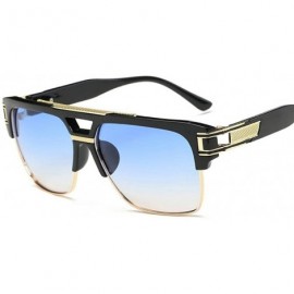 Square 2019 Retro Square Sunglasses Men Women Brand Designer Plain Mirror Male 1 - 9 - CX18YKSW9L4 $12.00