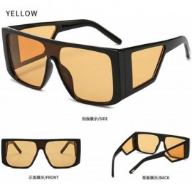 Oversized 2019 New cross-border explosion models retro big box trend street shooting unisex sunglasses - Yellow - CW18LATUGZ2...