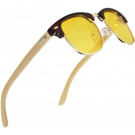 Oval Polarized HD Night Driving Glasses Anti Glare Safe Night Vision Sunglasses - Tan - CQ189OR8KSM $14.50