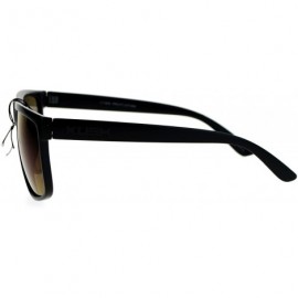 Rectangular Kush Flat Top Plastic Rectangular Mirror Lens Gangster Sunglasses - Matte Black Blue - CN12N8NBTK0 $9.64