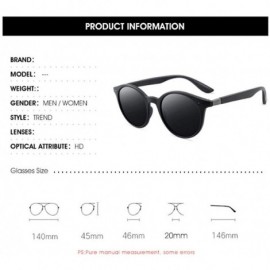 Round Polarizing Sunglasses Round Sunglasses Polarizing Men Drivers Driving Sunglasses - Black - CH18YRCDKTR $30.58