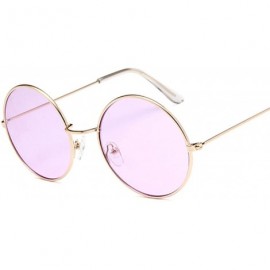 Round Round Small Sunglasses Women Er Vintage Metal Cheap Sun Glasses Female Retro Circle Eyewear - Goldpink - CL198AHMRWE $2...