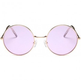 Round Round Small Sunglasses Women Er Vintage Metal Cheap Sun Glasses Female Retro Circle Eyewear - Goldpink - CL198AHMRWE $2...