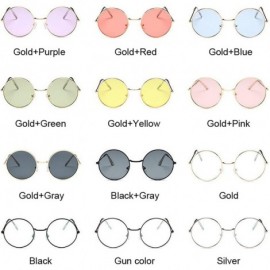 Round Round Small Sunglasses Women Er Vintage Metal Cheap Sun Glasses Female Retro Circle Eyewear - Goldpink - CL198AHMRWE $2...