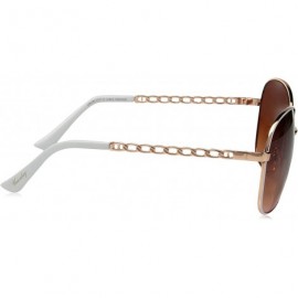 Oval Women's U543 Oval Sunglasses - 61 mm - Rose Gold/White - CG1296VOZEH $23.49