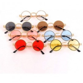 Round Vintage Sunglasses Designer Colorful Rhinestone - C018UQ9ATIU $10.44