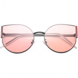 Sport Cat Eye Sunglasses for Women Metal Frame UV400 - Black-red/Pink - CU18S5KQ2HI $10.40