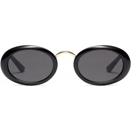 Round Retro Cateye Sunglasses for Women UV Protection Fashion Clout Goggles - B-black - CD18DAEU22K $17.51