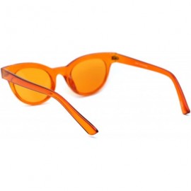 Oval Mod Womens Thick Plastic Oval Hippie Horn Rim Sunglasses - Orange - CB18YX8QE4R $12.90