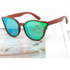 Aviator Women Wood Sunglasses Lady Retro Cateye Sun Glasses Polarized Glasses for men UV400 - C2 Green Lens - CN18W5ENEZ6 $35.95