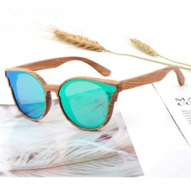 Aviator Women Wood Sunglasses Lady Retro Cateye Sun Glasses Polarized Glasses for men UV400 - C2 Green Lens - CN18W5ENEZ6 $35.95