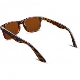 Rectangular Great Classic Polarized Sunglasses Men Women HD Lens B1858 - 004 Leopard - CG18Q0EWQOL $12.07