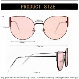 Sport Cat Eye Sunglasses for Women Metal Frame UV400 - Black-red/Pink - CU18S5KQ2HI $10.40