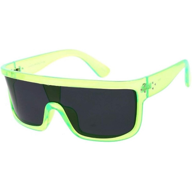 Shield Fashion Culture Rad Active Sport Shield Sunglasses - Neon Green - CI199QZTUTX $27.52