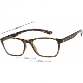 Cat Eye Philosopher Collection "The Socrates" Handcrafted Square Eyeglasses - Chestnut Brown Tort/Clear - CX18E52MG20 $21.23