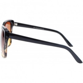 Oversized Womens Oversized Rectangular Squared Cat Eye Designer Fashion Diva Sunglasses Brown - CQ119K0A40X $11.17