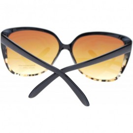 Oversized Womens Oversized Rectangular Squared Cat Eye Designer Fashion Diva Sunglasses Brown - CQ119K0A40X $11.17