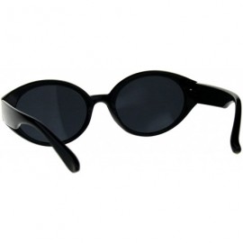 Oval Womens Classic Fashion Sunglasses Oval Plastic Frame UV 400 - Black (Black) - CG18G74TH0Z $13.09