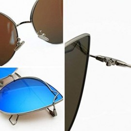 Rimless Color Lens Sunglasses Stylish Sunnies Eyewear Metal Sunglasses - P - Mirrored Blue(silver Frame) - CY1972WY084 $19.07