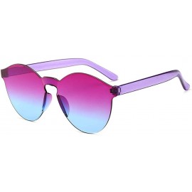 Oval New piece piece sunglasses - candy-colored ocean piece - male sunglasses - ladies fashion sunglasses-Translucent - CR198...