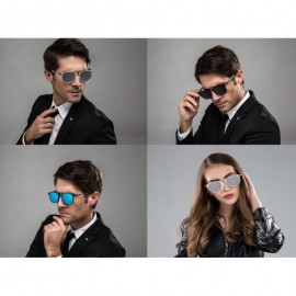 Wrap Retro Round Trendy Polarized Sunglasses for Women and Men UV400 Protection - Black Frame+gray Lens03 - CN18L209W06 $19.89