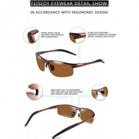 Oversized Classic Men Sport Polarized Sunglasses Driving Unbreakable Frame UV400 B2442 - Brown - C818HE8IDSR $20.97