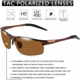 Oversized Classic Men Sport Polarized Sunglasses Driving Unbreakable Frame UV400 B2442 - Brown - C818HE8IDSR $20.97