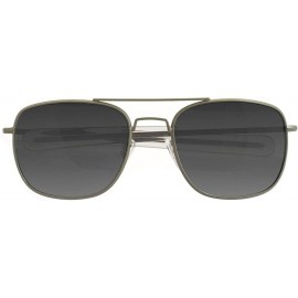 Aviator Humvee Pilot Sunglasses - Grey Polarized Lens- Olive Frame - CQ11D5MR541 $25.75