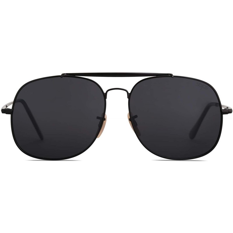 Square Classic Polarized Square Sunglasses for Men and Women Mirrored Lens COLONEL - 1107c1 Matte Black Frame/Grey Lens - CP1...