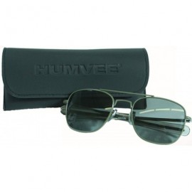 Aviator Humvee Pilot Sunglasses - Grey Polarized Lens- Olive Frame - CQ11D5MR541 $25.75