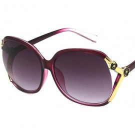 Oval Women Sunglasses Retro Black Drive Holiday Oval Non-Polarized UV400 - Purple - C518RKH25TX $7.88