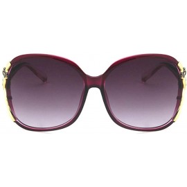 Oval Women Sunglasses Retro Black Drive Holiday Oval Non-Polarized UV400 - Purple - C518RKH25TX $7.88