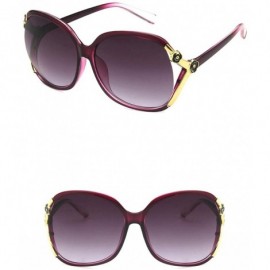 Oval Women Sunglasses Retro Black Drive Holiday Oval Non-Polarized UV400 - Purple - C518RKH25TX $7.88