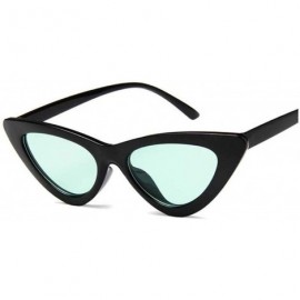 Oval Retro Fashion Sunglasses Women Vintage Cat Eye Black White Sun Glasses UV400 Oculos - Black Green - C519850WWWA $31.65