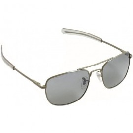 Aviator Humvee Pilot Sunglasses - Grey Polarized Lens- Olive Frame - CQ11D5MR541 $25.75