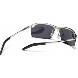 Rimless Men's Dark Sunglasses Polarized- Rectangular Sun Glasses Rimless Fashion for Outdoor Sport - C2196O4786H $23.55