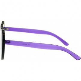 Rimless Monoblock Heart Shape Sunglasses Womens Fashion Mirror Lens UV 400 - Purple - C718GZR6W60 $9.86