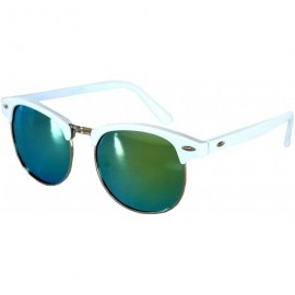 Aviator Classic Half Frame Horned Rim Sunglasses Colorful Lens Retro Stylish - CA12NUHEBP7 $8.47