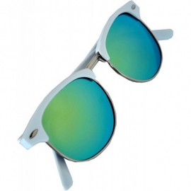 Aviator Classic Half Frame Horned Rim Sunglasses Colorful Lens Retro Stylish - CA12NUHEBP7 $8.47